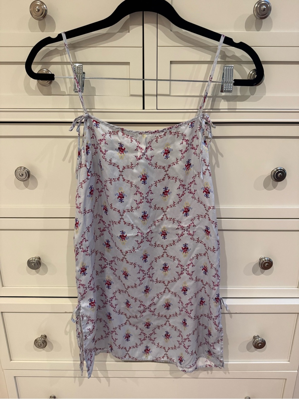 NWOT XS Hill House Blue Floral Slip Chemise Silk